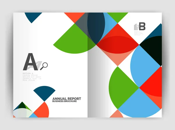 抽象的なサークル デザイン ビジネス年次報告書印刷テンプレート — ストックベクタ