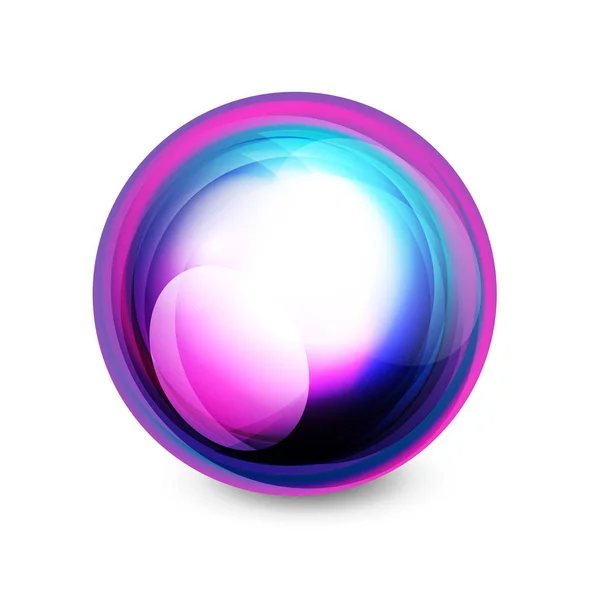 Esfera de vidrio, elemento abstracto futurista — Vector de stock