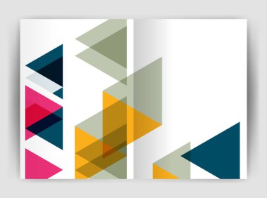 Vektör üçgen iş yıllık raporu kapak yazdırma şablonu