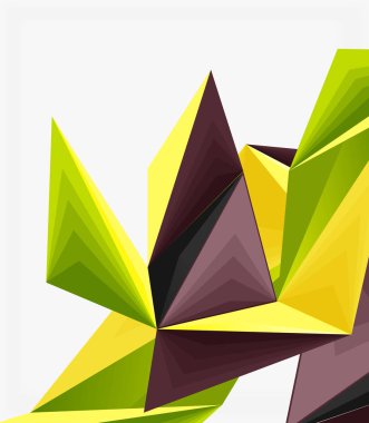 3D modern üçgen düşük Poli soyut geometrik vektör