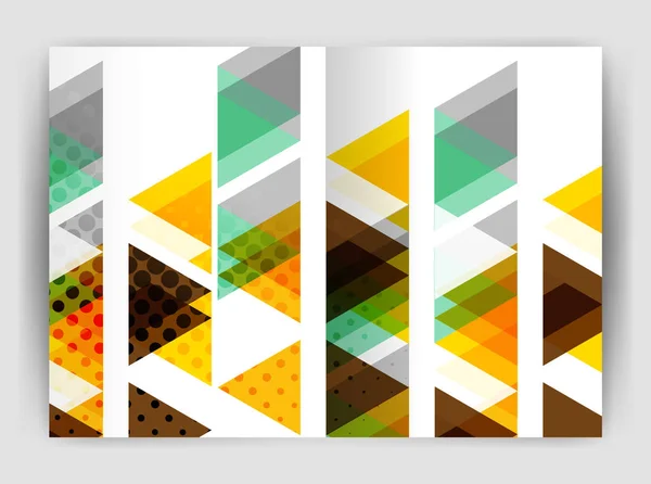 Vector triángulo negocio informe anual cubierta impresión plantilla — Archivo Imágenes Vectoriales
