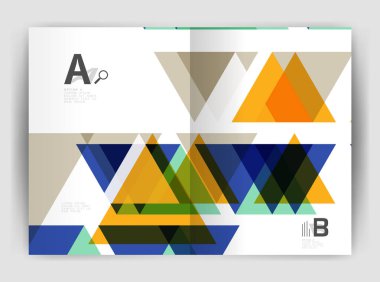 Vektör üçgen iş yıllık raporu kapak yazdırma şablonu