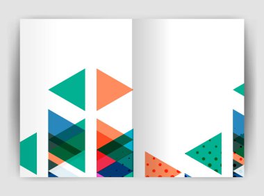 Vektör üçgen iş yıllık raporu kapak yazdırma şablonu