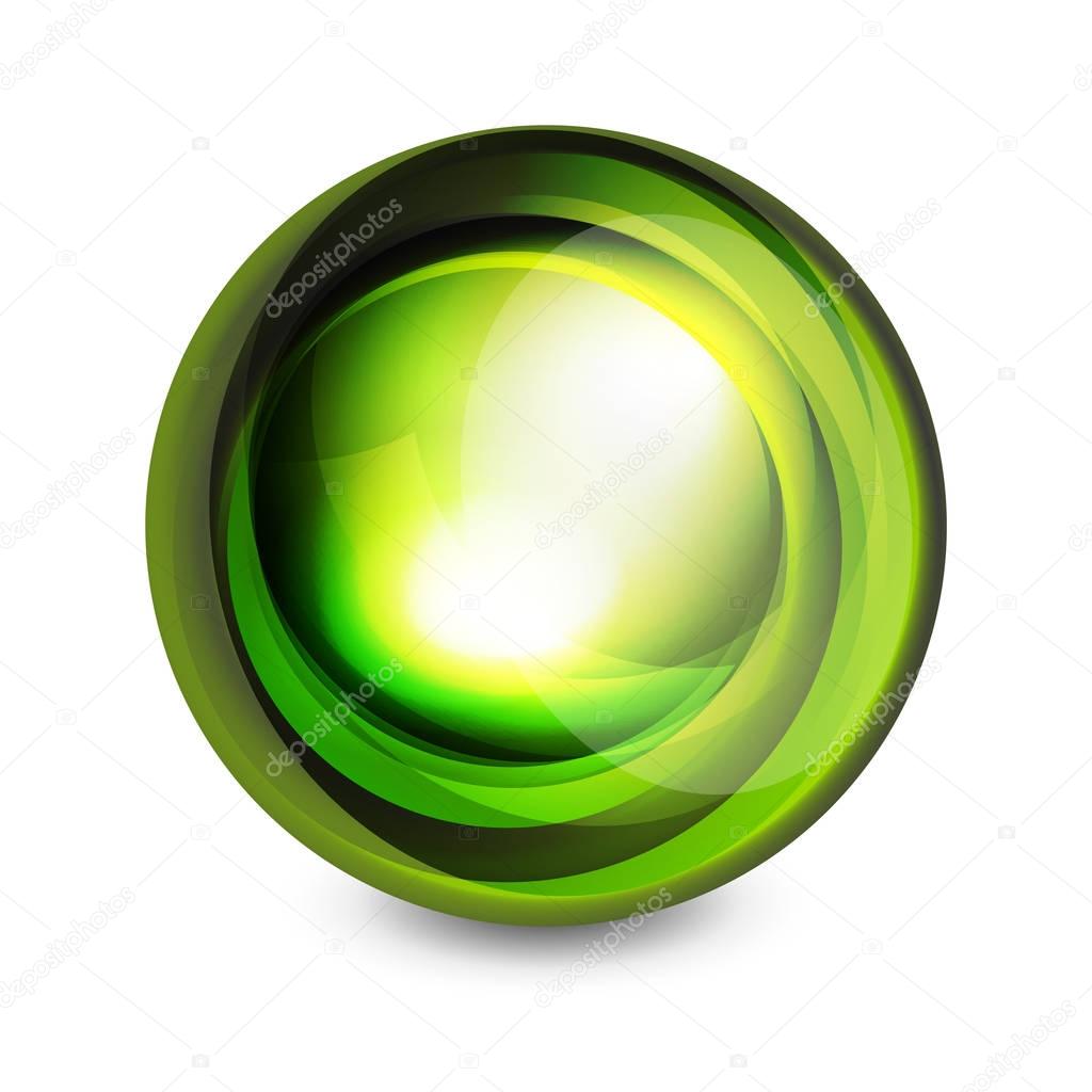 Glass sphere, futuristic abstract element. Vector illustration for your text, photo inside or message.