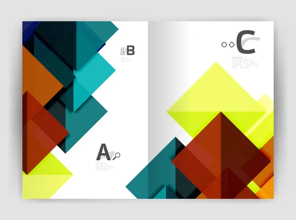 Fondo abstracto con triángulos de color, fondo de impresión de informe anual — Archivo Imágenes Vectoriales