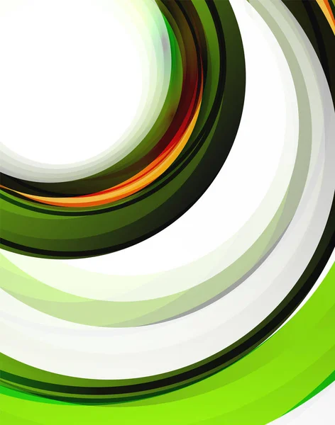 Wirbel und Kreise, futuristischer geometrischer abstrakter Hintergrund — Stockvektor