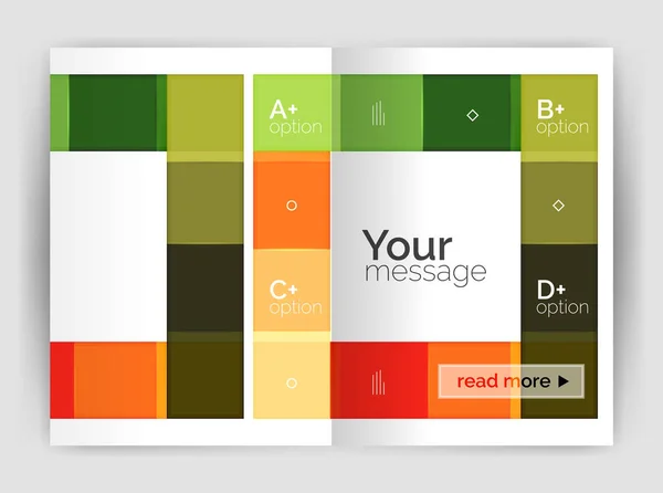 Carrés et rectangles a4 modèle de brochure — Image vectorielle