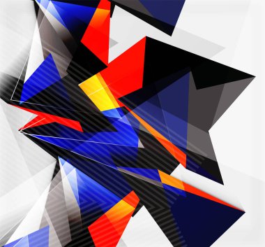 3D üçgenler ve Piramitler, soyut geometrik vektör