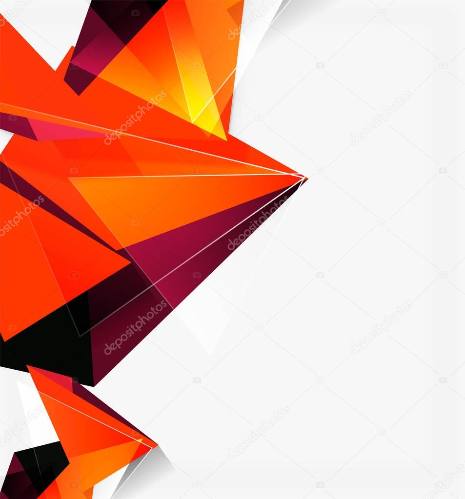 3d triangles and pyramids, abstract geometric vector background