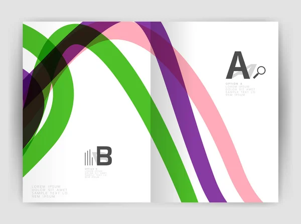 Business-Broschüre Flyer tempalate, wave und line abstrakten Hintergrund — Stockvektor