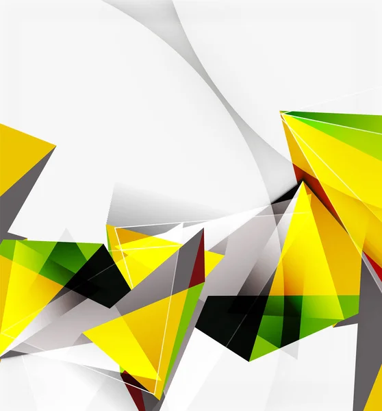 3D üçgenler ve Piramitler, soyut geometrik vektör — Stok Vektör