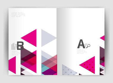 Vektör üçgen iş yıllık raporu kapak yazdırma şablonu