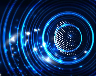 Neon Çemberleri Soyut Arkaplan