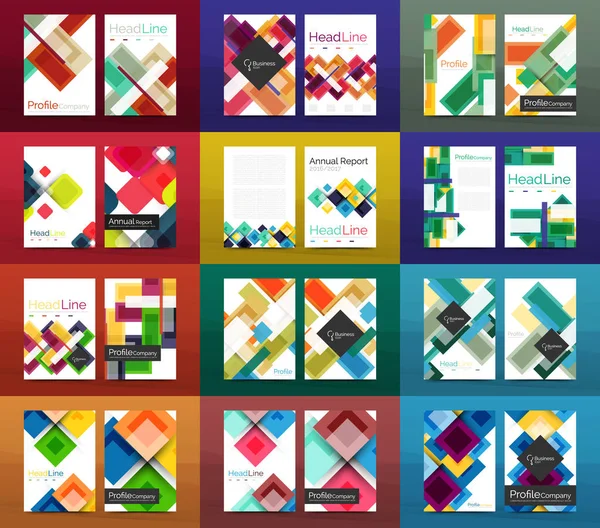 Série de 4 brochures d'entreprise ou rapports annuels — Image vectorielle