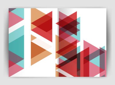 Vektör üçgen iş yıllık raporu kapak yazdırma şablonu