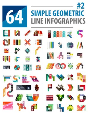 Vektör mega koleksiyonu satırı Infographic tasarım şablonları
