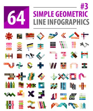 Vektör mega koleksiyonu satırı Infographic tasarım şablonları