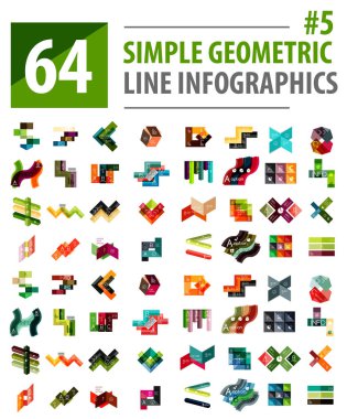 Vektör mega koleksiyonu satırı Infographic tasarım şablonları
