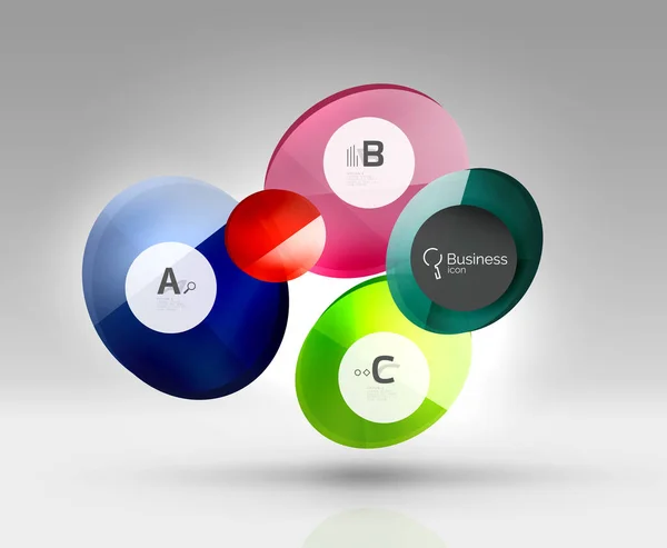 Kolorowy koło błyszczący infografiki — Wektor stockowy