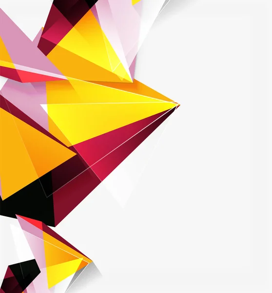 Triángulos 3d y pirámides, vector geométrico abstracto — Vector de stock