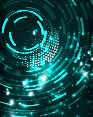 Neon Çemberleri Soyut Arkaplan