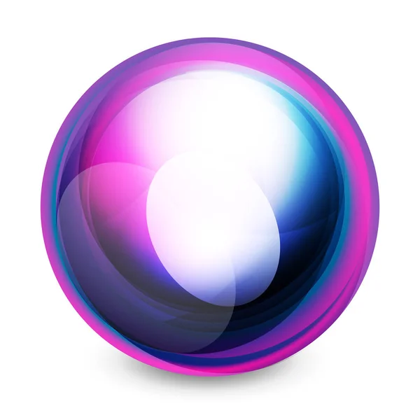 Glass sphere, futuristic abstract element — Stock Vector