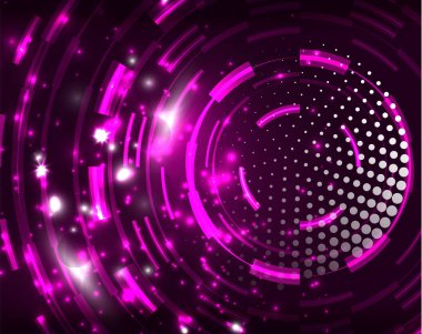 Neon Çemberleri Soyut Arkaplan