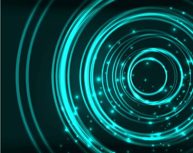 Neon Çemberleri Soyut Arkaplan