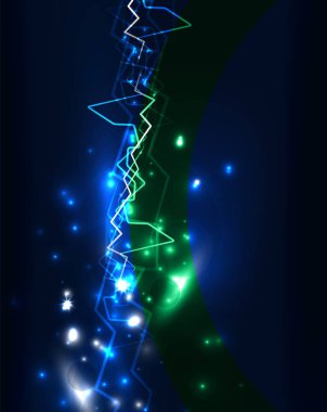 Neon yıldırım vektör arka plan