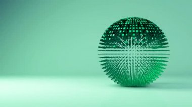 Küre geometrik arka plan - dönüşüm, geçiş animasyon