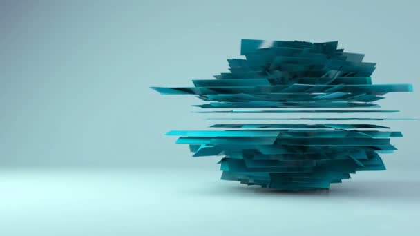 Abstraktní futuristické rotace geometrické transformace pohybu grafiky pozadí — Stock video