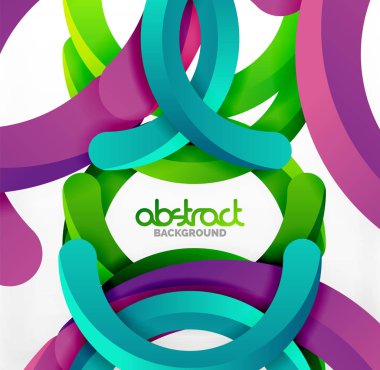 Modern 3d geometrik tarzı arka kemer dairesel çizgiler