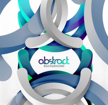 Modern 3d geometrik tarzı arka kemer dairesel çizgiler