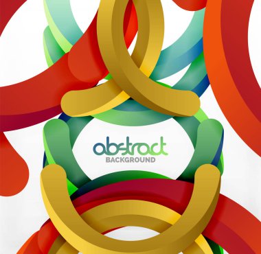 Modern 3d geometrik tarzı arka kemer dairesel çizgiler