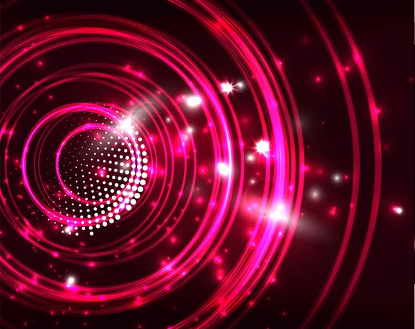 Neon Circles abstrakter Hintergrund — Stockvektor