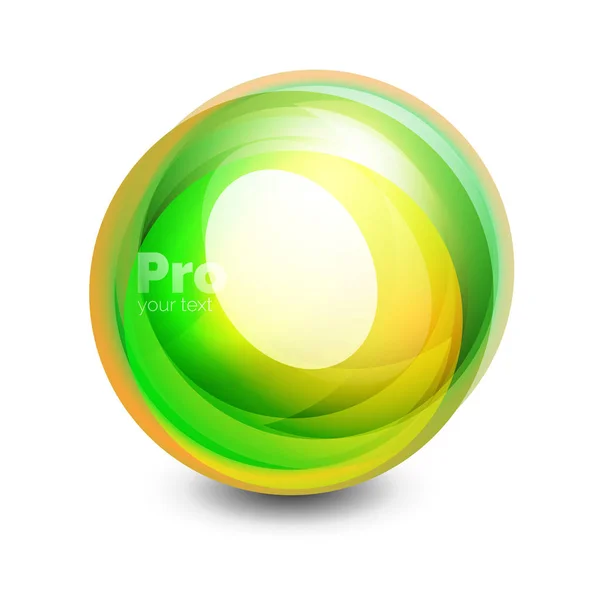 Glass sphere, futuristic abstract element — Stock Vector