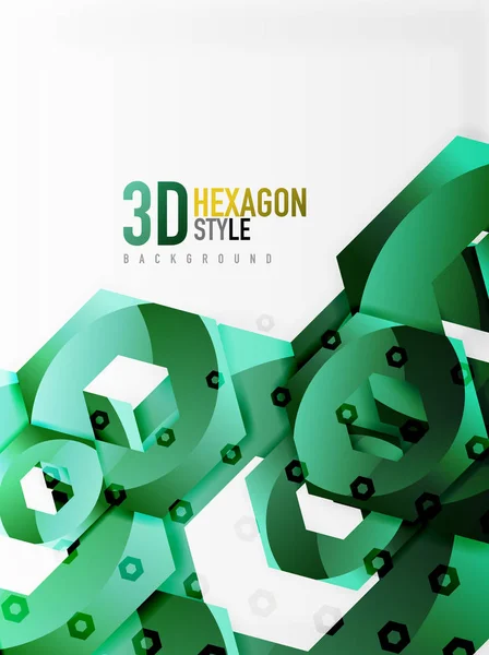 Vector 3d hexágono fondo — Vector de stock