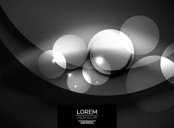 Cercles de verre brillant brillant, modèle de fond futuriste moderne — Image vectorielle