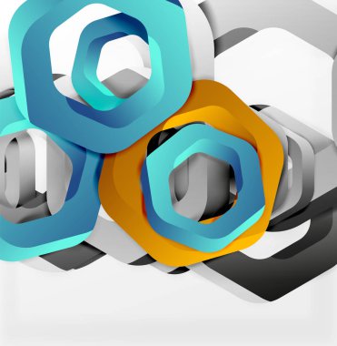 Üst üste gelen altıgenler arka planı Tasarla