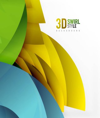 Girdap ve 3d efekti nesneleri, soyut şablon vektör tasarımı dalga