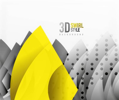 Girdap ve 3d efekti nesneleri, soyut şablon vektör tasarımı dalga