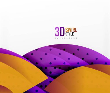 Girdap ve 3d efekti nesneleri, soyut şablon vektör tasarımı dalga