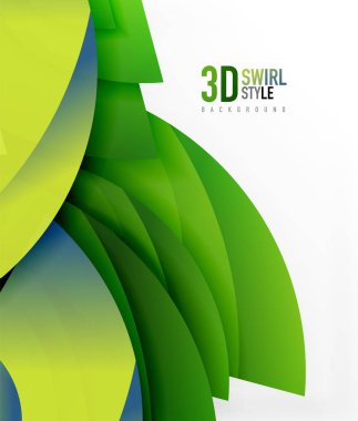 Girdap ve 3d efekti nesneleri, soyut şablon vektör tasarımı dalga