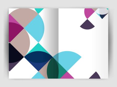 Soyut daire tasarım iş yıllık rapor yazdırma şablonu