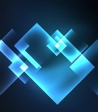 Kareler ve parlak parlayan etkileri koyu arka plan tasarımı