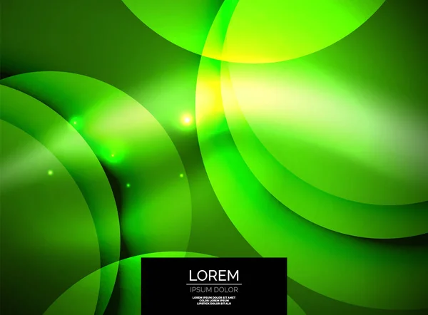 Glänzend leuchtende Glaskreise, moderne futuristische Hintergrundvorlage — Stockvektor