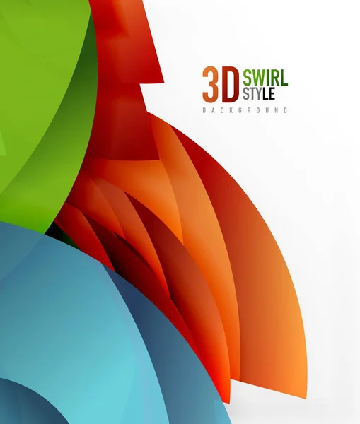 Objetos de efeito 3D de redemoinho e onda, design vetorial de modelo abstrato —  Vetores de Stock