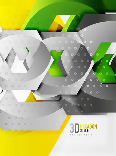 Vecteur 3d fond hexagonal — Image vectorielle