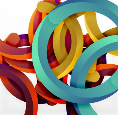 Modern 3d geometrik tarzı arka kemer dairesel çizgiler