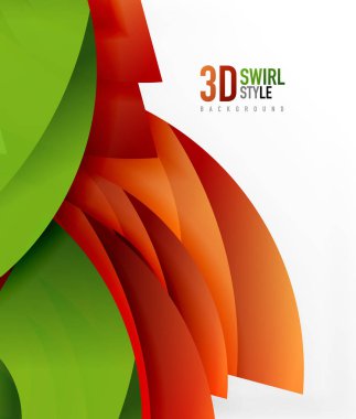 Girdap ve 3d efekti nesneleri, soyut şablon vektör tasarımı dalga